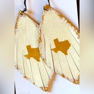 Lonestar State Texas Leather Earrings
